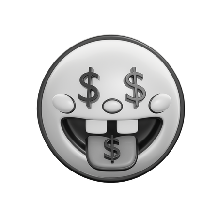 Cara de boca de dinero  3D Icon