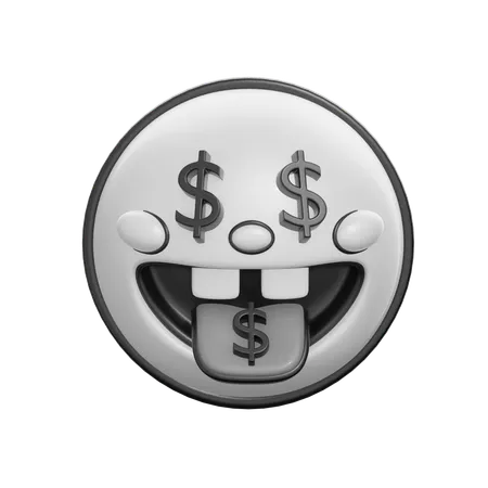 Cara de boca de dinero  3D Icon