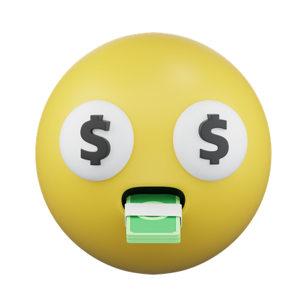 Cara de boca de dinero  3D Icon