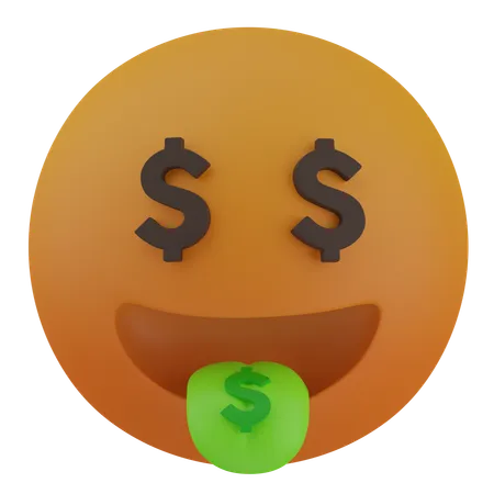 Cara de boca de dinero  3D Icon