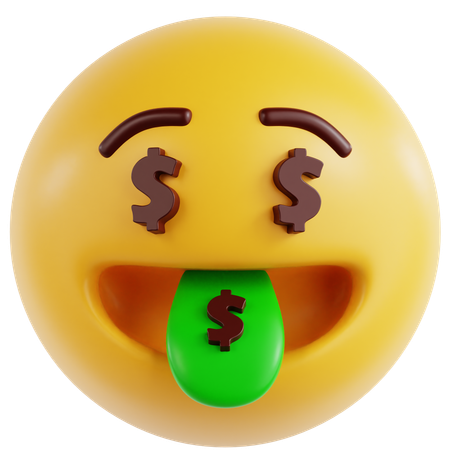 Cara de boca de dinero  3D Icon