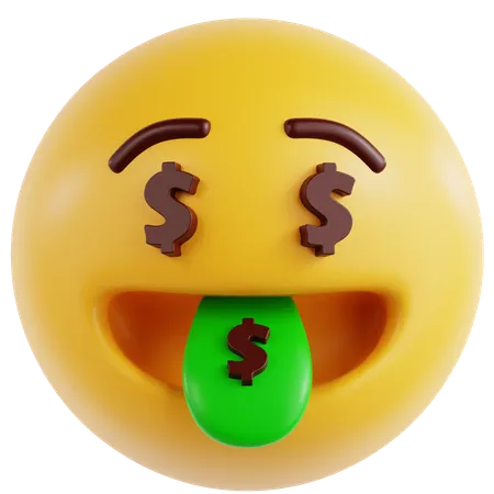 Cara de boca de dinero  3D Icon