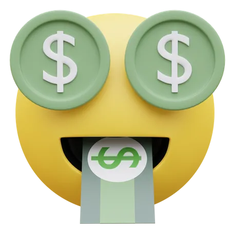 Cara de boca de dinero  3D Icon