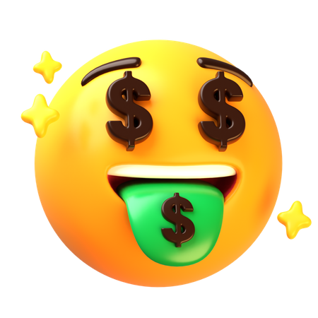 Cara de boca de dinero  3D Icon