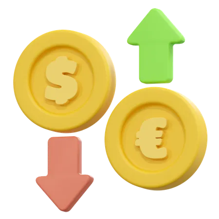 Cambio de moneda dinero  3D Icon