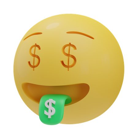 Cara de dinero  3D Emoji