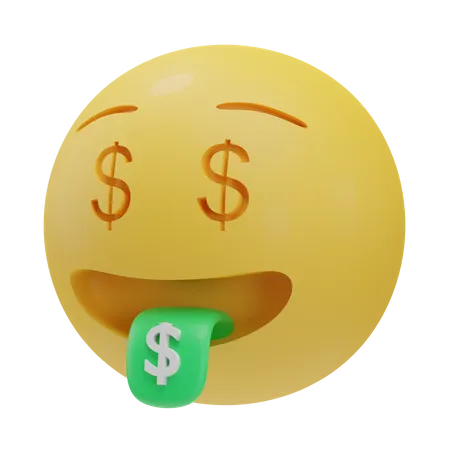 Cara de dinero  3D Emoji