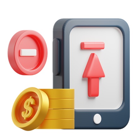 Dinero debitado  3D Icon