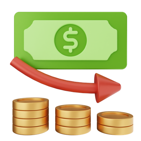 Disminución del dinero  3D Icon