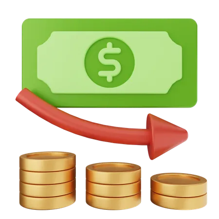 Disminución del dinero  3D Icon