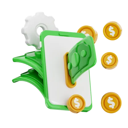 Dinero digital  3D Icon