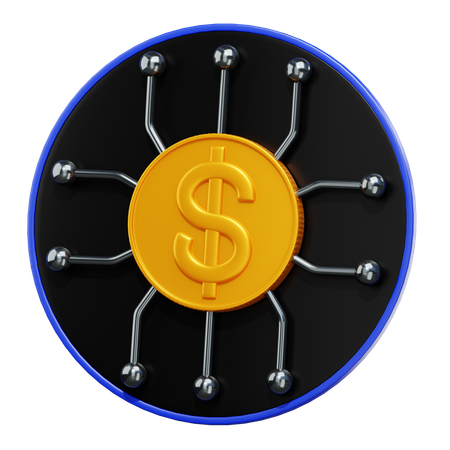 Dinero digital  3D Icon