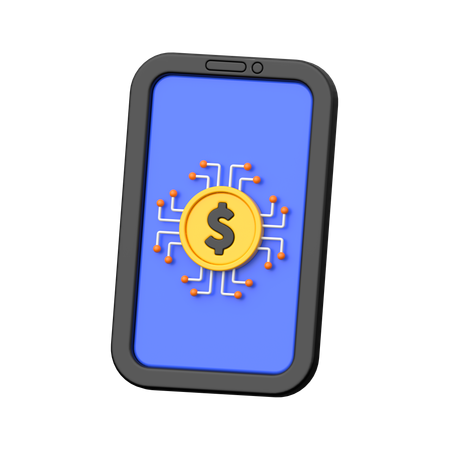 Dinero digital  3D Icon