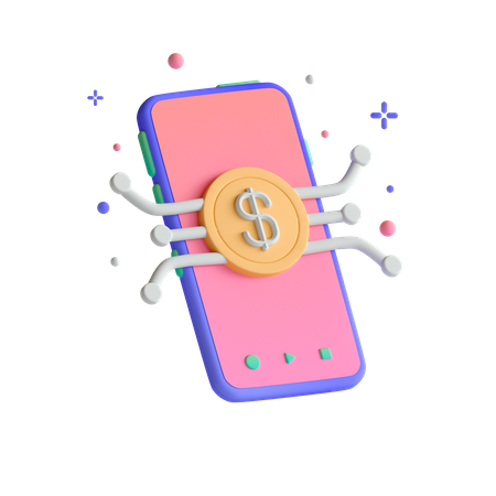 Dinero digital  3D Illustration