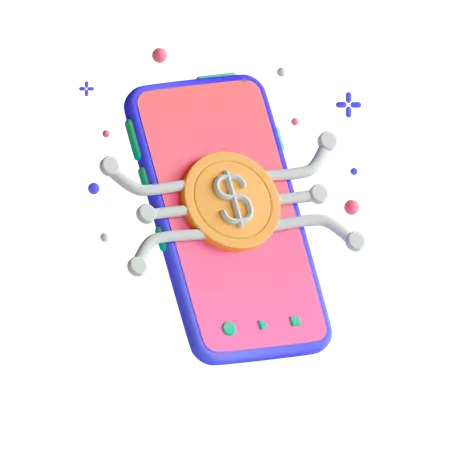 Dinero digital  3D Illustration