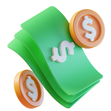 Dinero en dólares  3D Icon