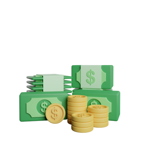 Dinero en dólares  3D Illustration