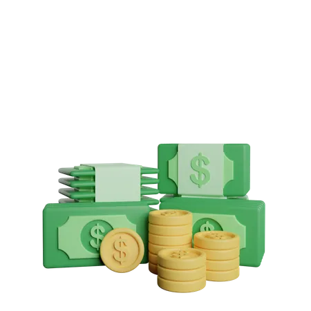 Dinero en dólares  3D Illustration