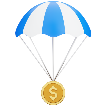 Paracaídas del dólar del dinero  3D Icon