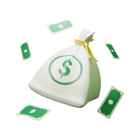 Dinero en bolsa  3D Illustration