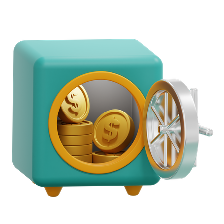 Dinero en bóveda  3D Icon