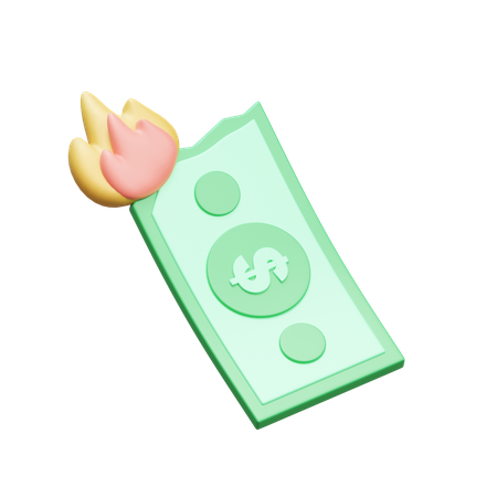 Dinero en llamas  3D Icon