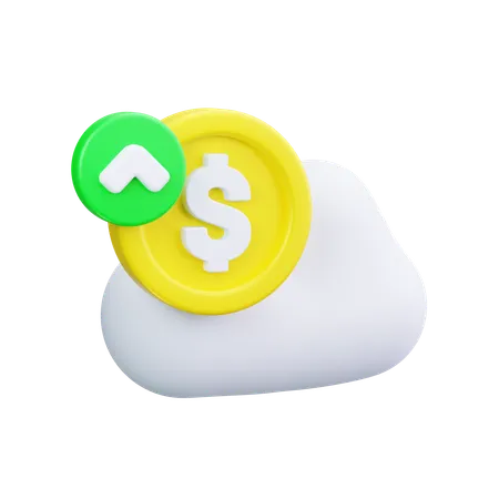 Dinero en la nube  3D Icon