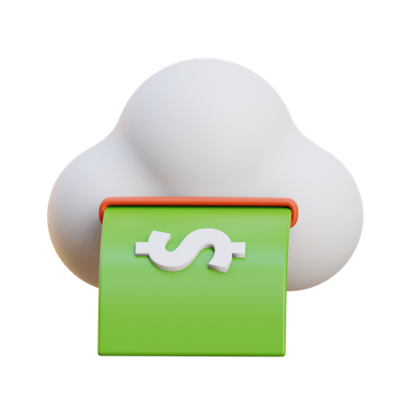 Dinero en la nube  3D Icon