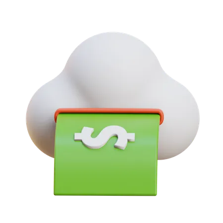 Dinero en la nube  3D Icon