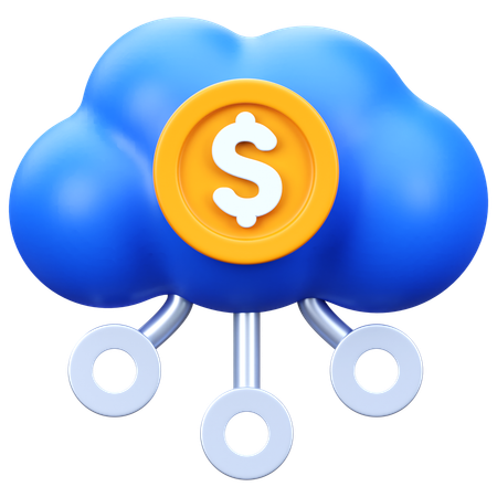 Dinero en la nube  3D Icon