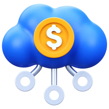 Dinero en la nube  3D Icon