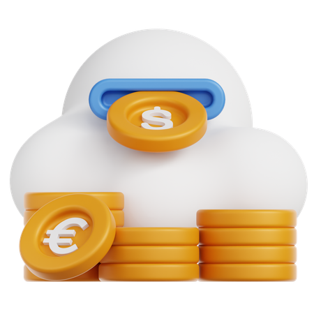 Dinero en la nube  3D Icon