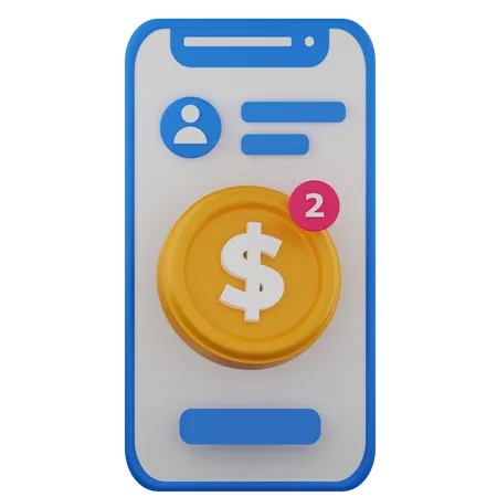 Dinero en línea  3D Icon