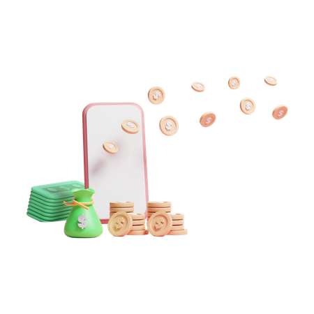 Dinero en línea  3D Icon