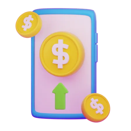 Ganancias de dinero en línea  3D Icon