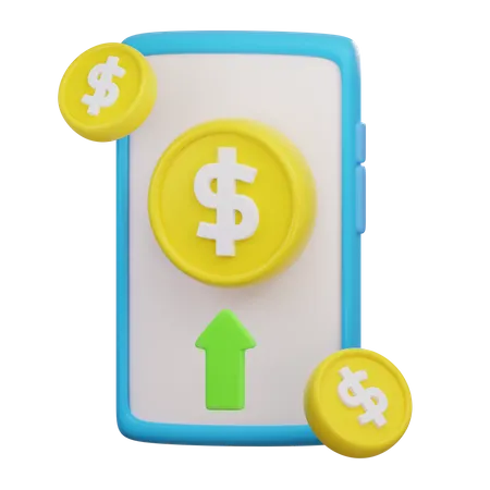 Ganancias de dinero en línea  3D Icon