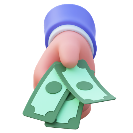 Dinero en mano  3D Icon