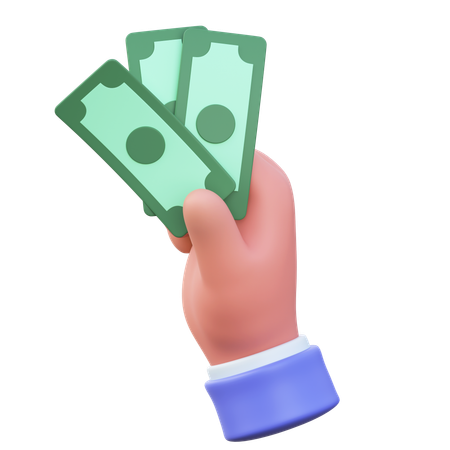 Dinero en mano  3D Icon