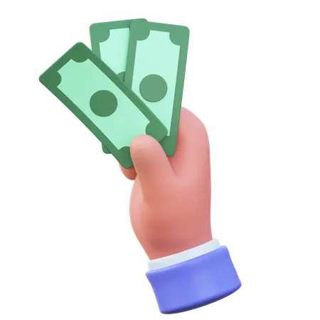 Dinero en mano  3D Icon