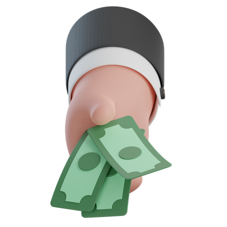 Dinero en mano  3D Icon