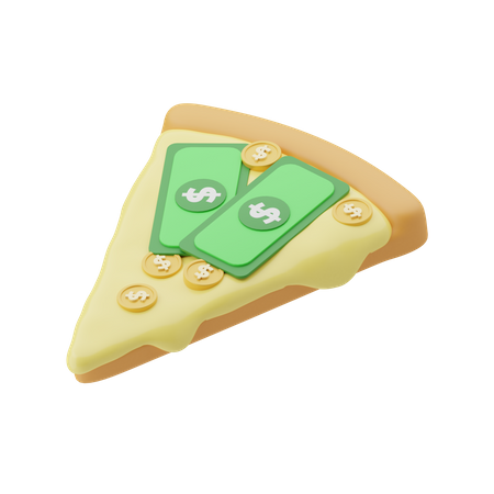 Dinero en pizza  3D Illustration