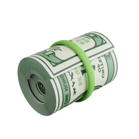 Dinero enrollado  3D Icon