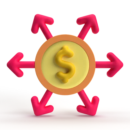 Dinero expandir  3D Icon