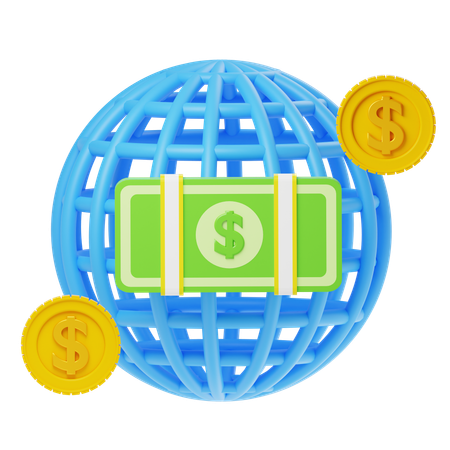 Dinero global  3D Icon