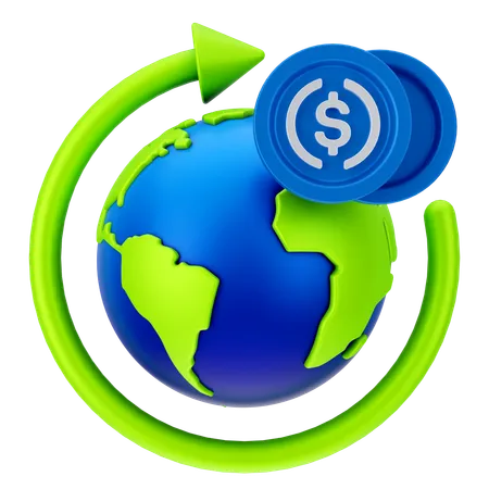 Dinero global  3D Icon