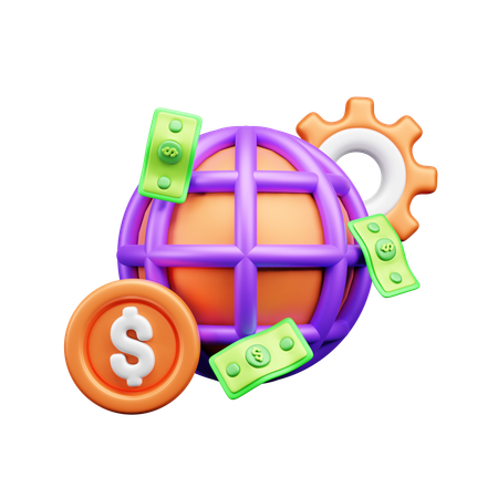 Dinero global  3D Icon