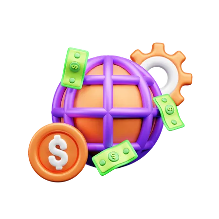 Dinero global  3D Icon