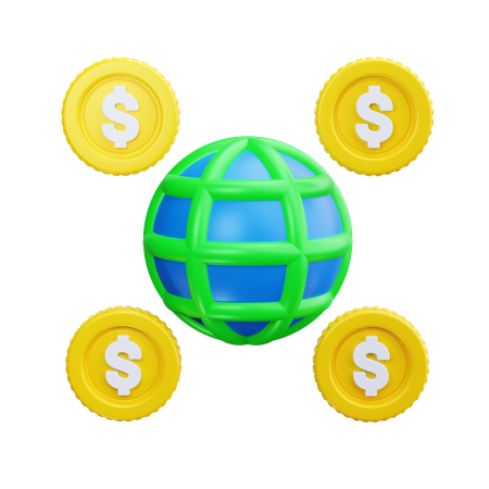 Dinero global  3D Icon