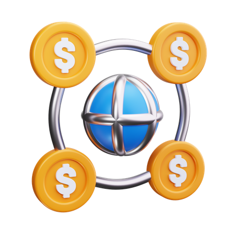 Dinero global  3D Icon