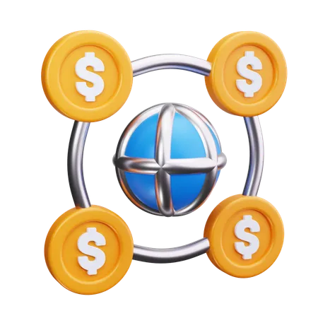 Dinero global  3D Icon